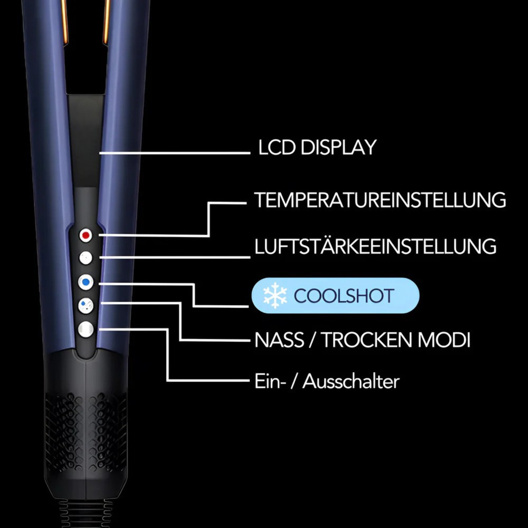 Airmova Pro - 2-in-1 Glätteisen mit Föhnfunktion