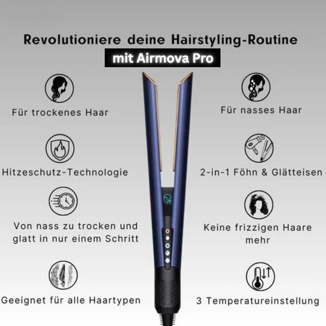 Airmova Pro - Glätteisen mit Föhnfunktion